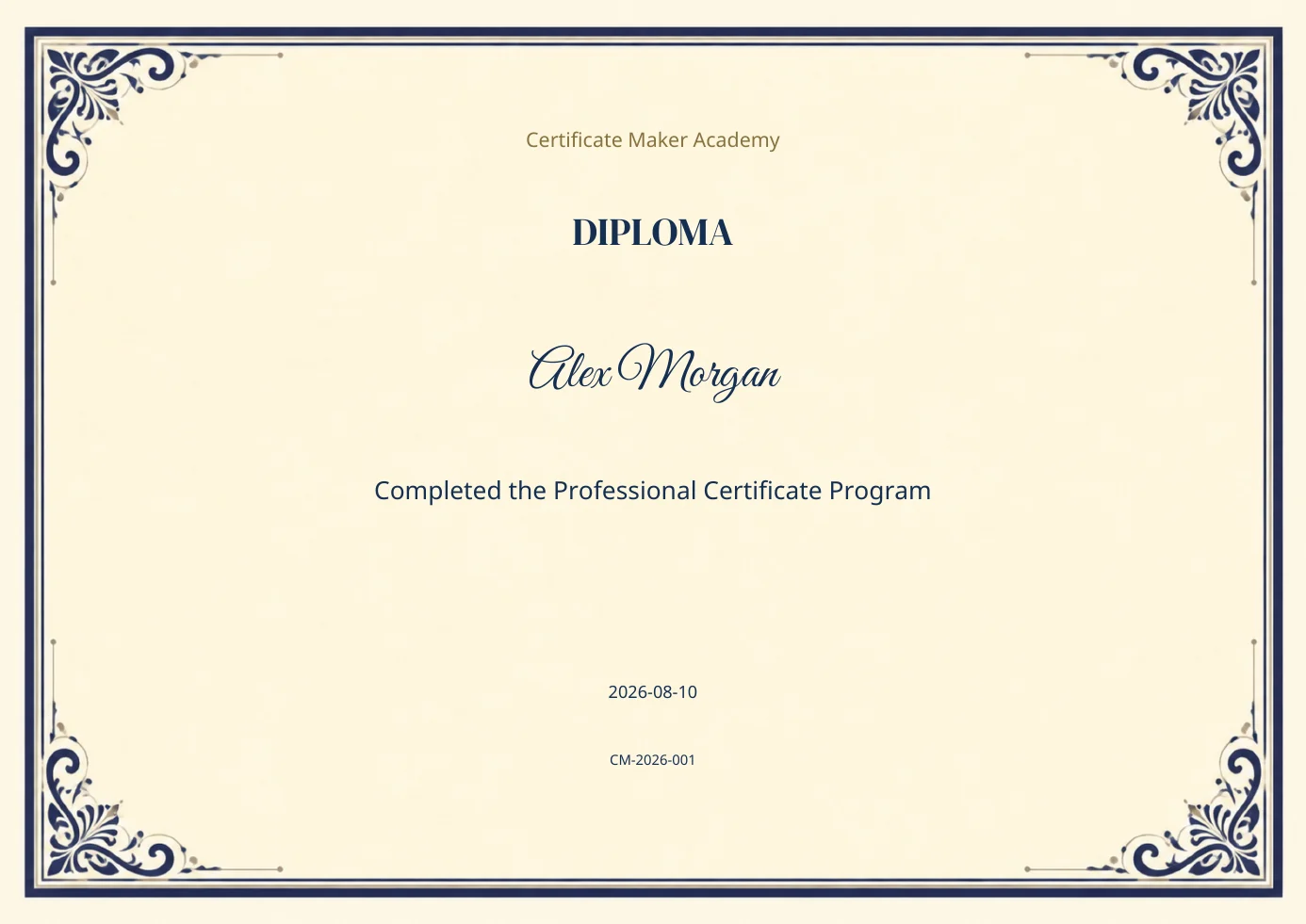 Elegant diploma template preview
