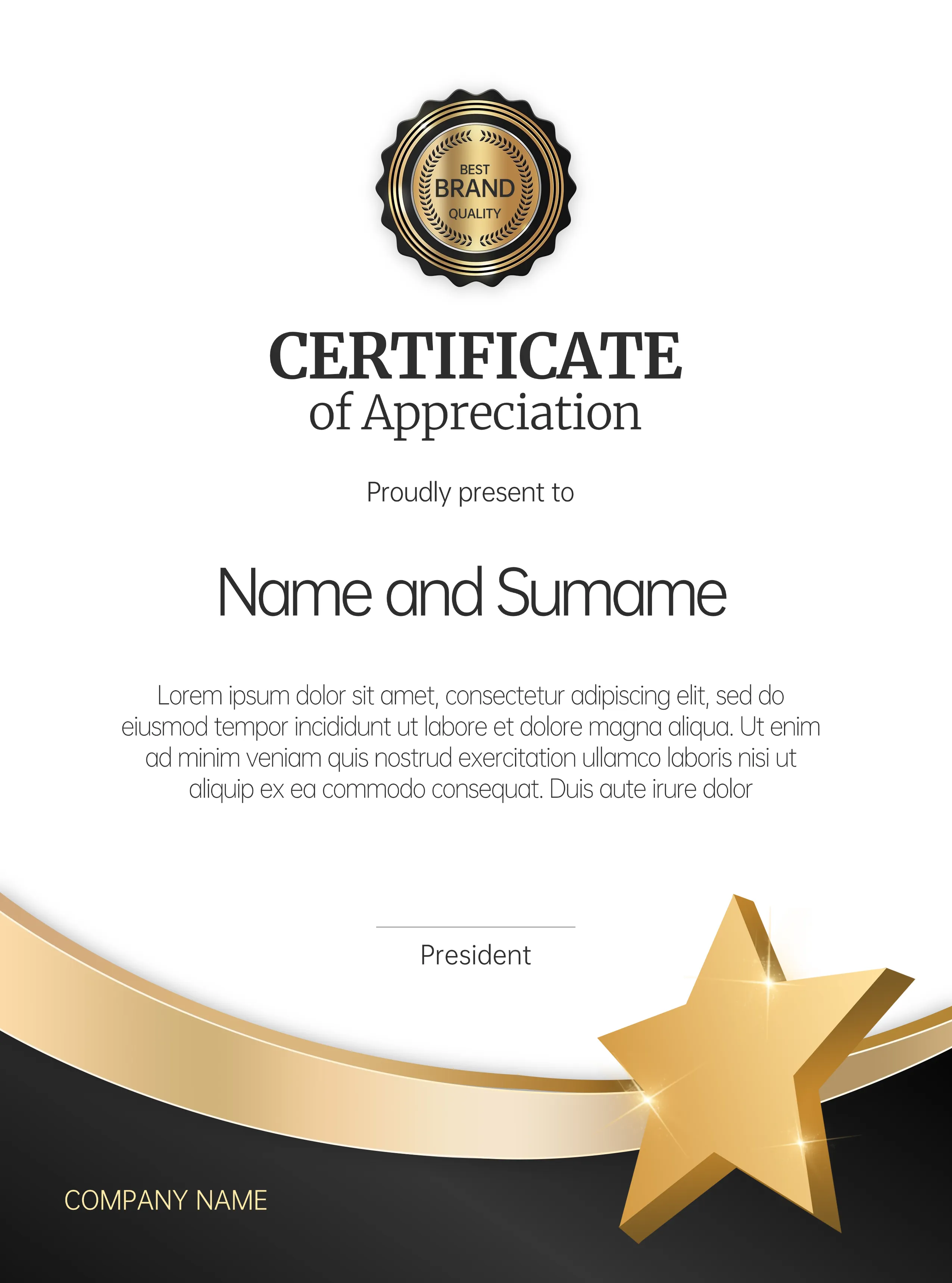 Community appreciation certificate template