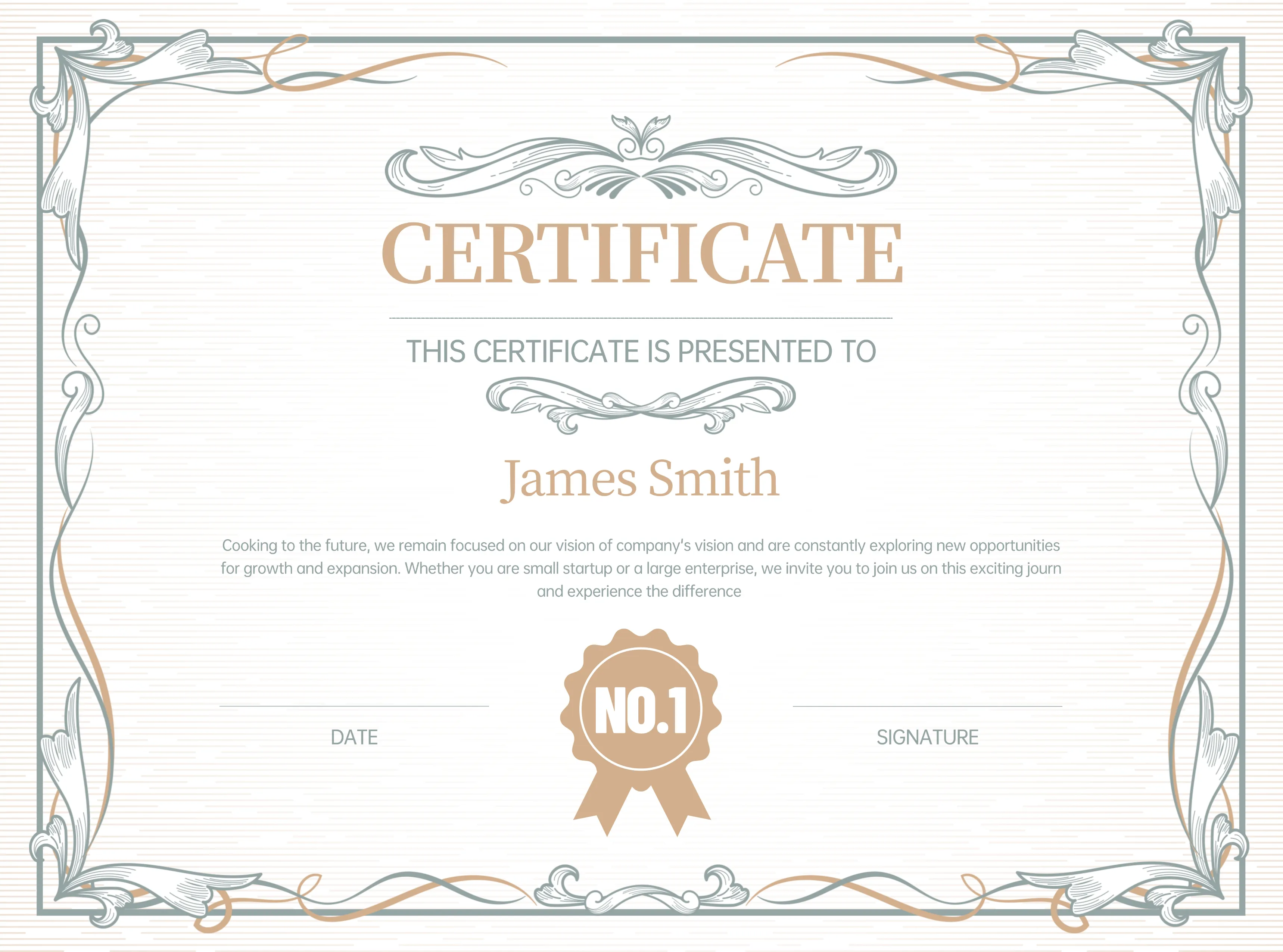 Certificate typography