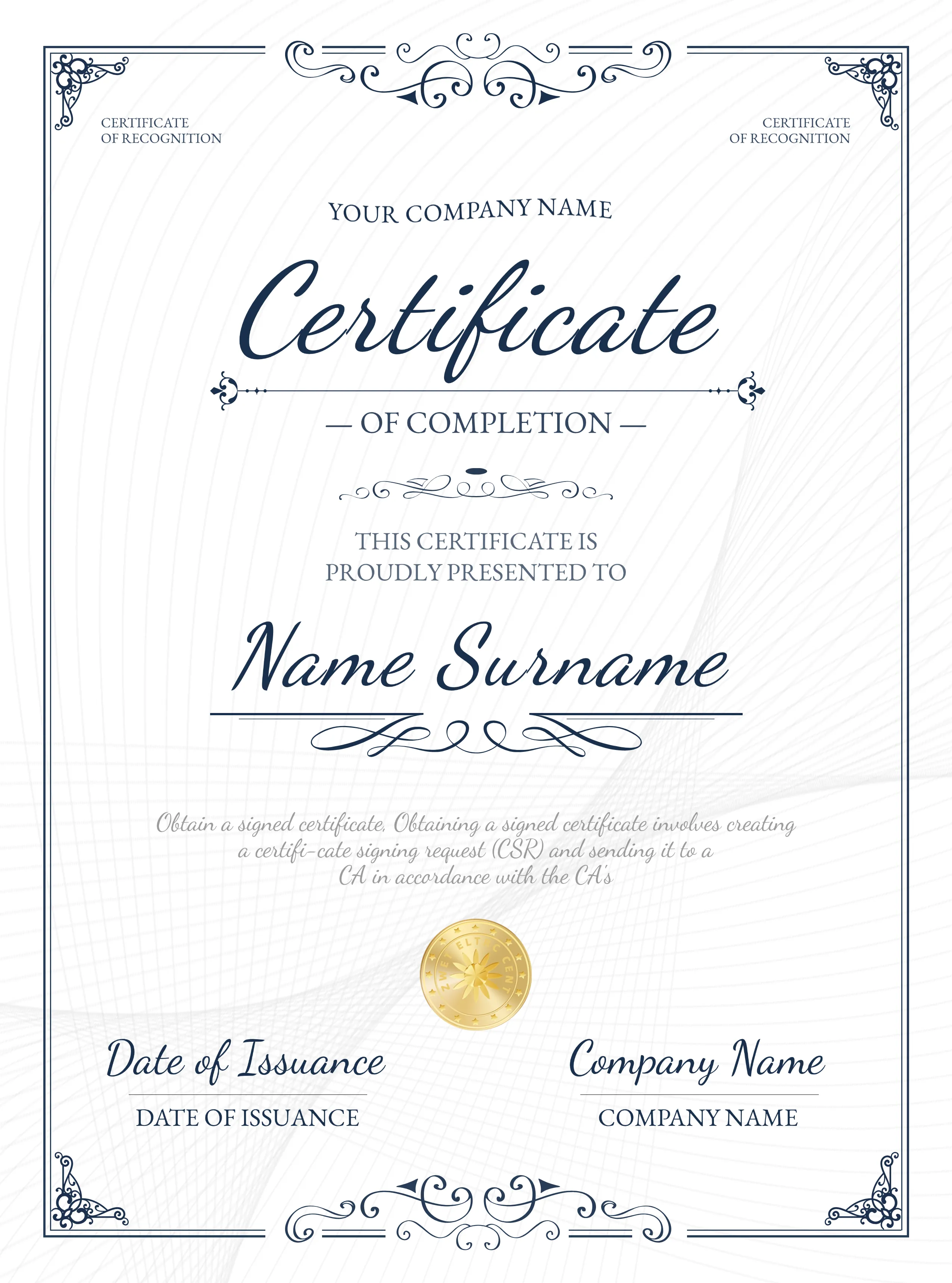 Award certificate