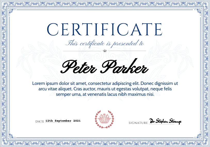 AI certificate design