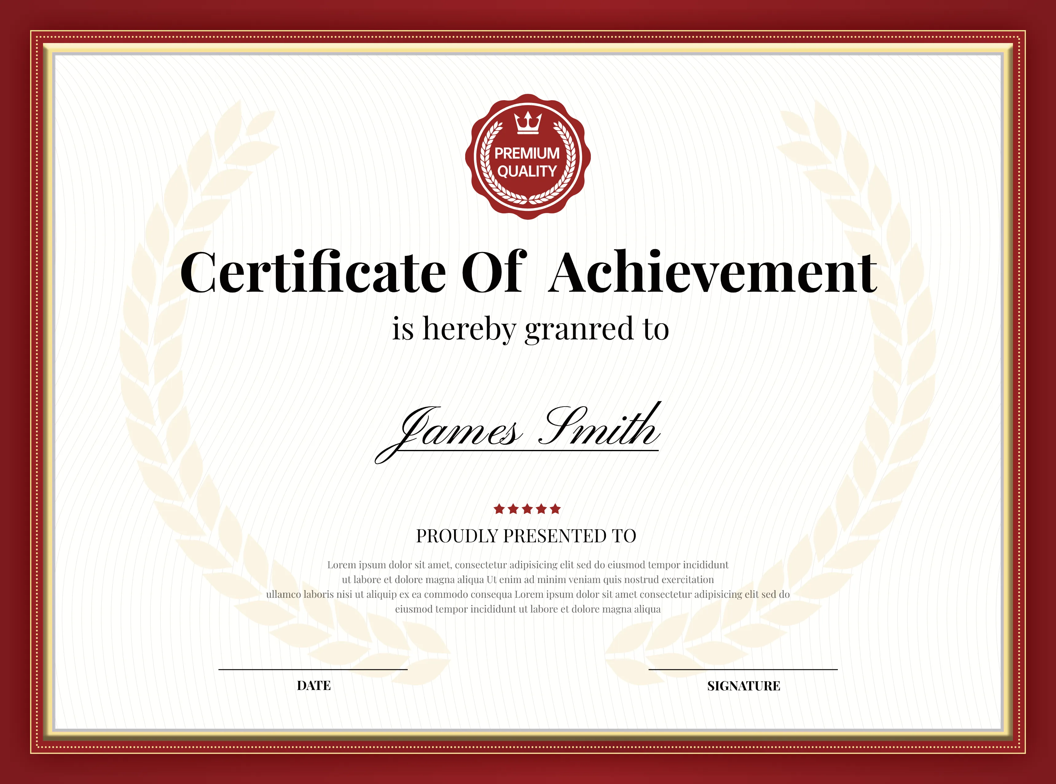 Volunteer achievement certificate