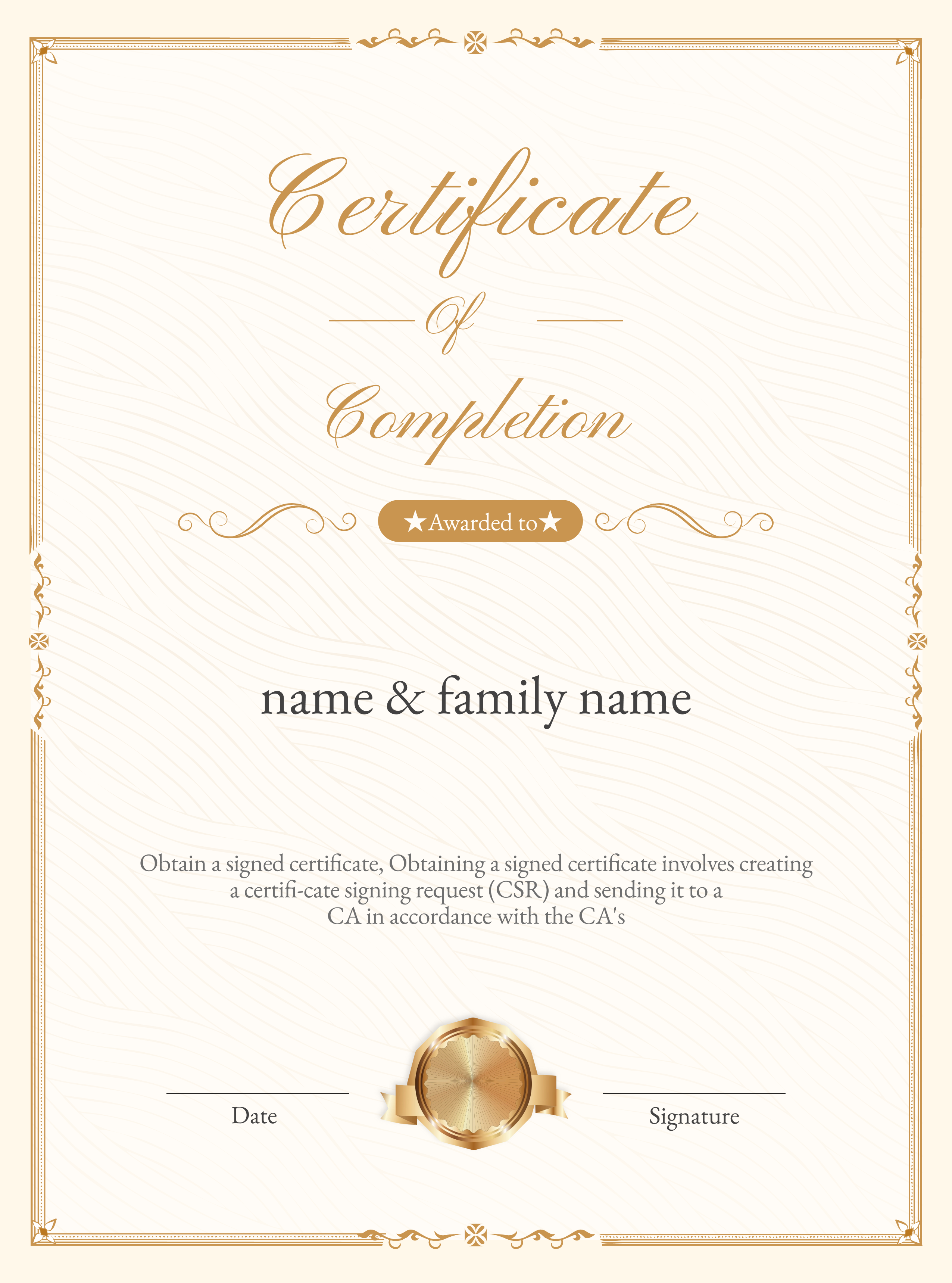 Professional Completion Certificate